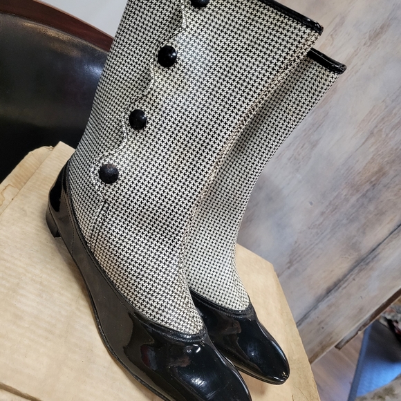 1960s Mod boots by Hullabaloo- Herringbone checked-  7 AA (Narrow width) - Picture 9 of 15